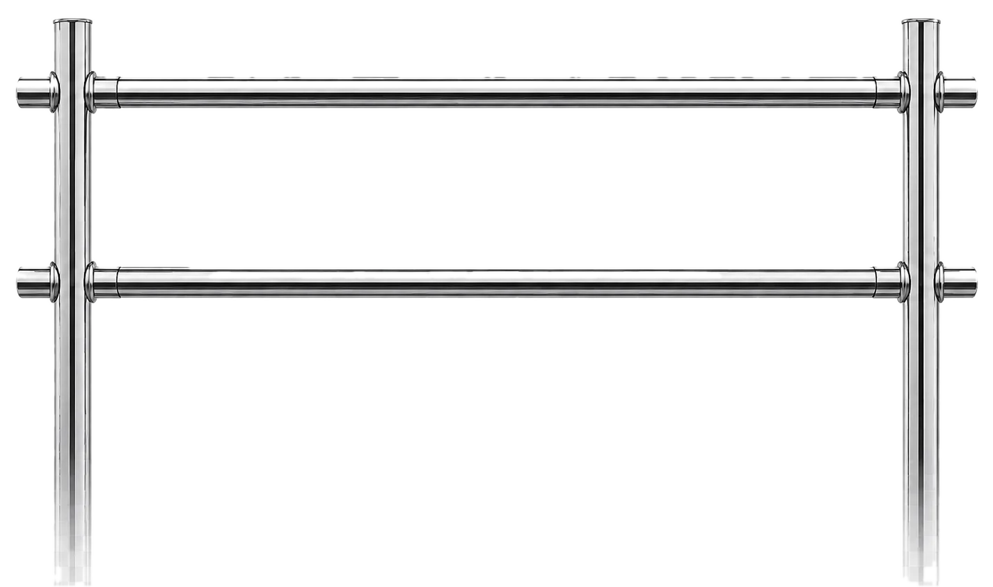 Polished 304 stainless double-rail railing run