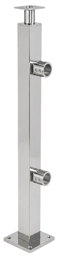 Railing post, crossbar — 40 × 40 · two Ø16 holders